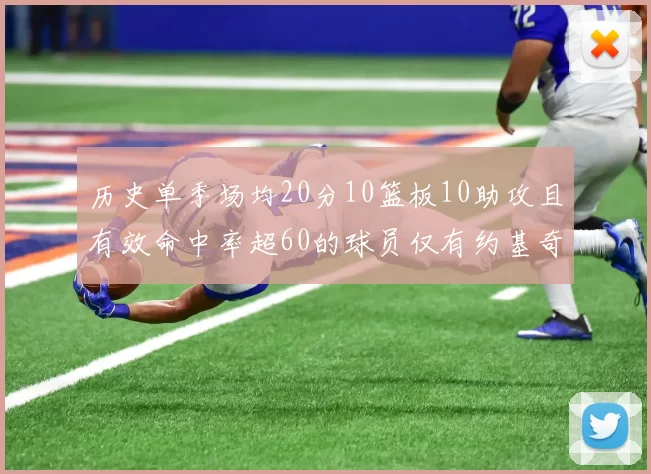 历史单季场均20分10篮板10助攻且有效命中率超60的球员仅有约基奇两次达成